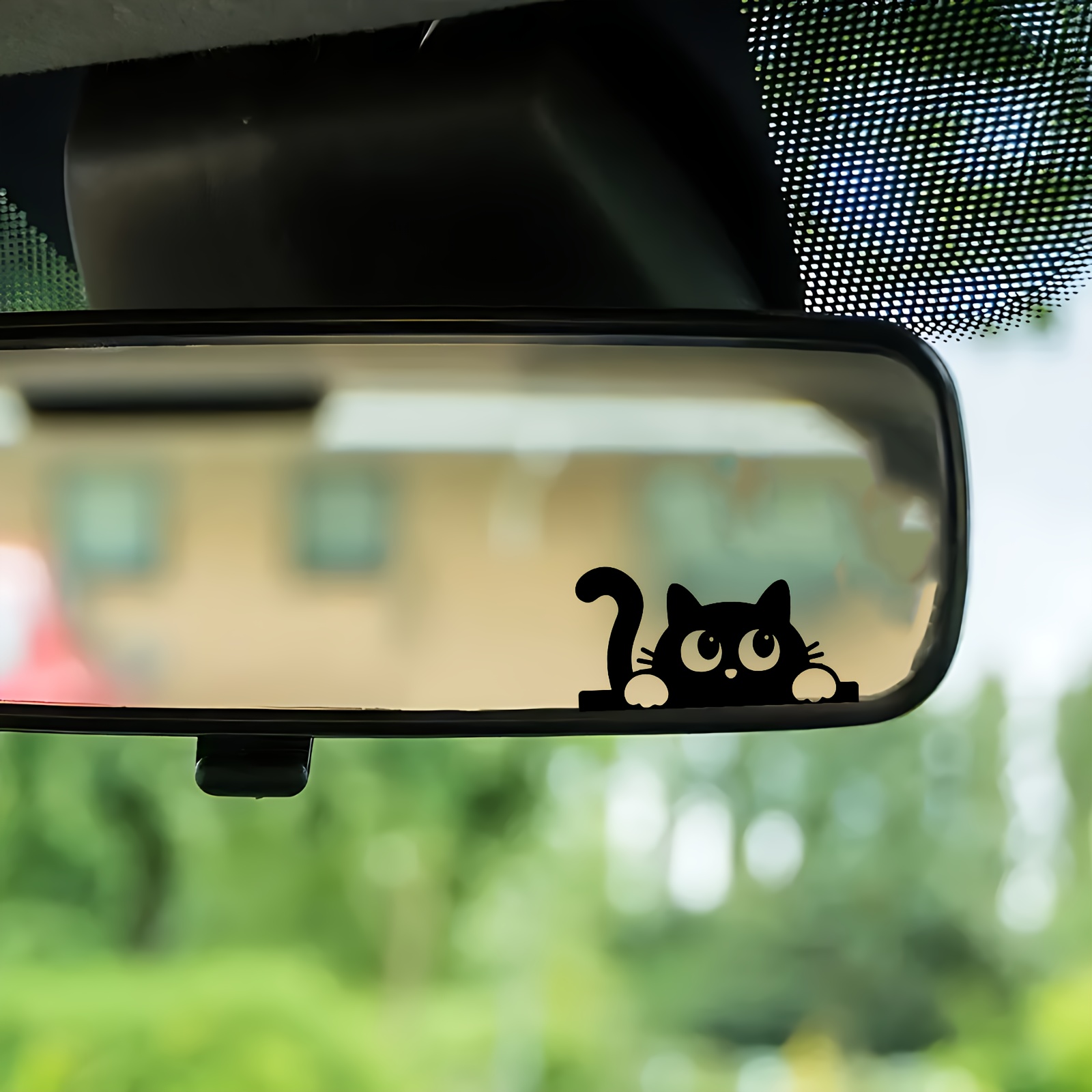 Car Accessories Xmas - Stiker Kaca Spion Mobil Kucing Lucu