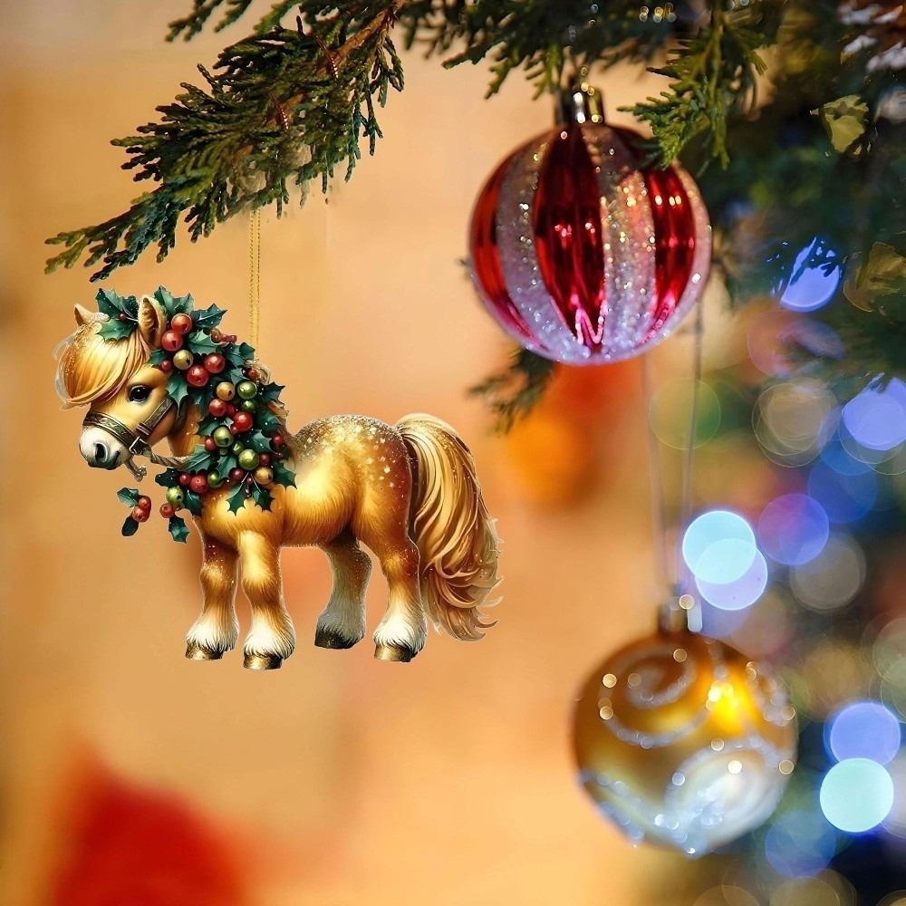 Car Accessories Xmas - Aksesoris DIY Gantungan Natal 2D Datar,