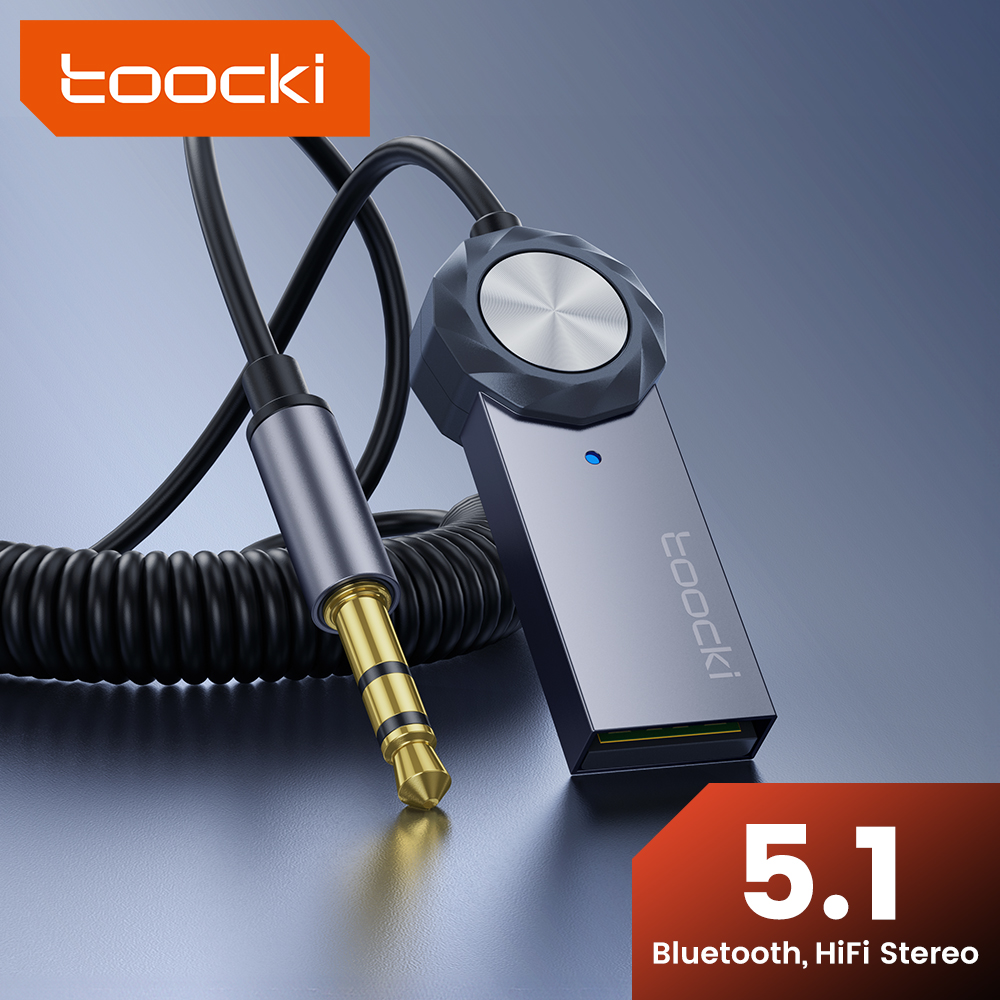 Car Accessories Online - TOOCKI adaptor Aux Bluetooth 5.1 5.0,