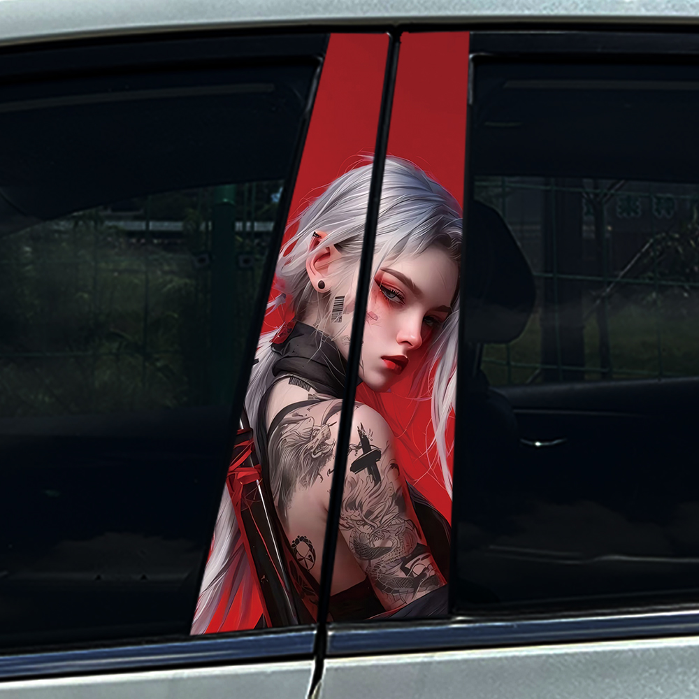 Car Accessories In Tokyo - 4Pcs/Set Stiker Pilar B Mobil Gadis