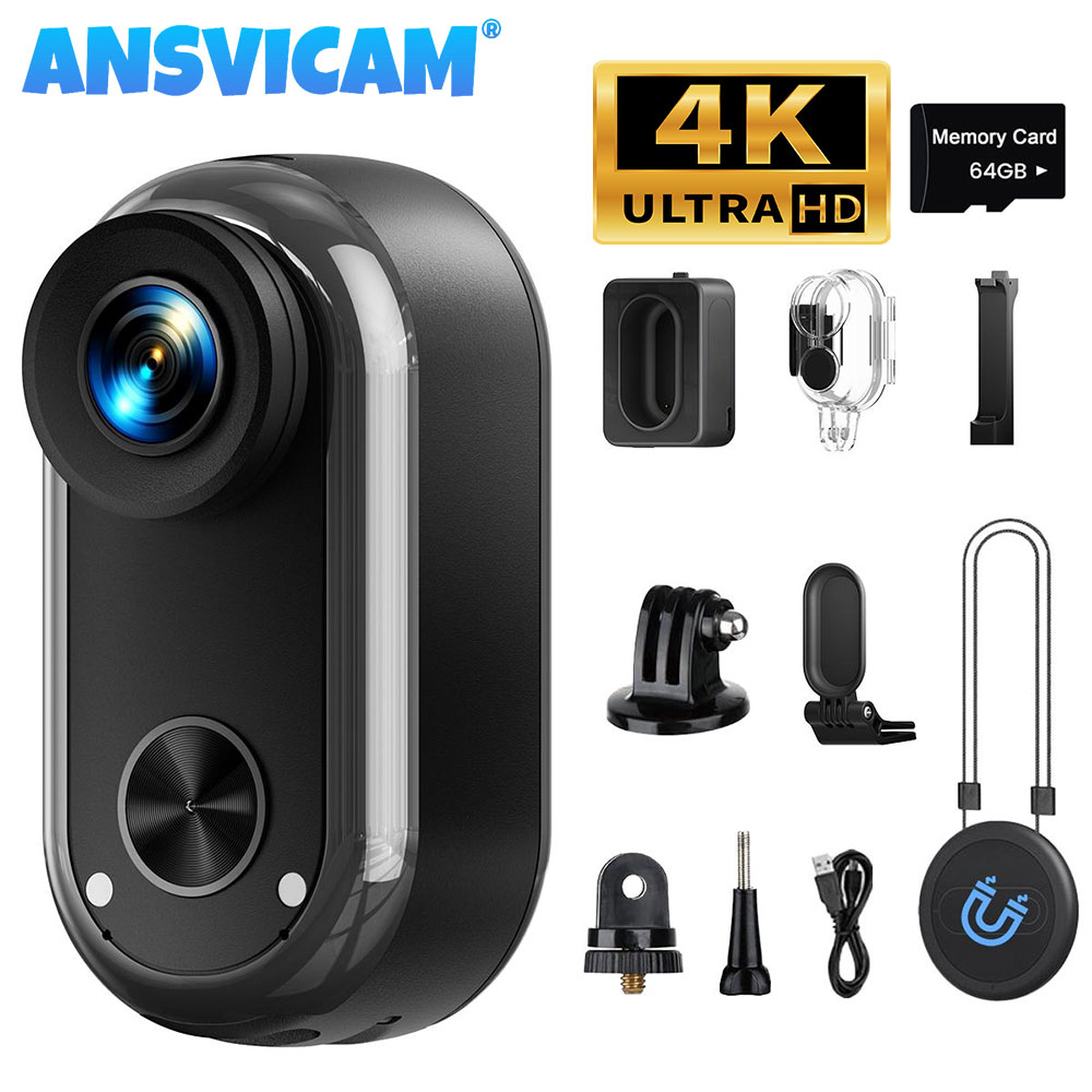 Car Accessories Online - ANSVICAM 4K HD Kamera Aksi Mini
