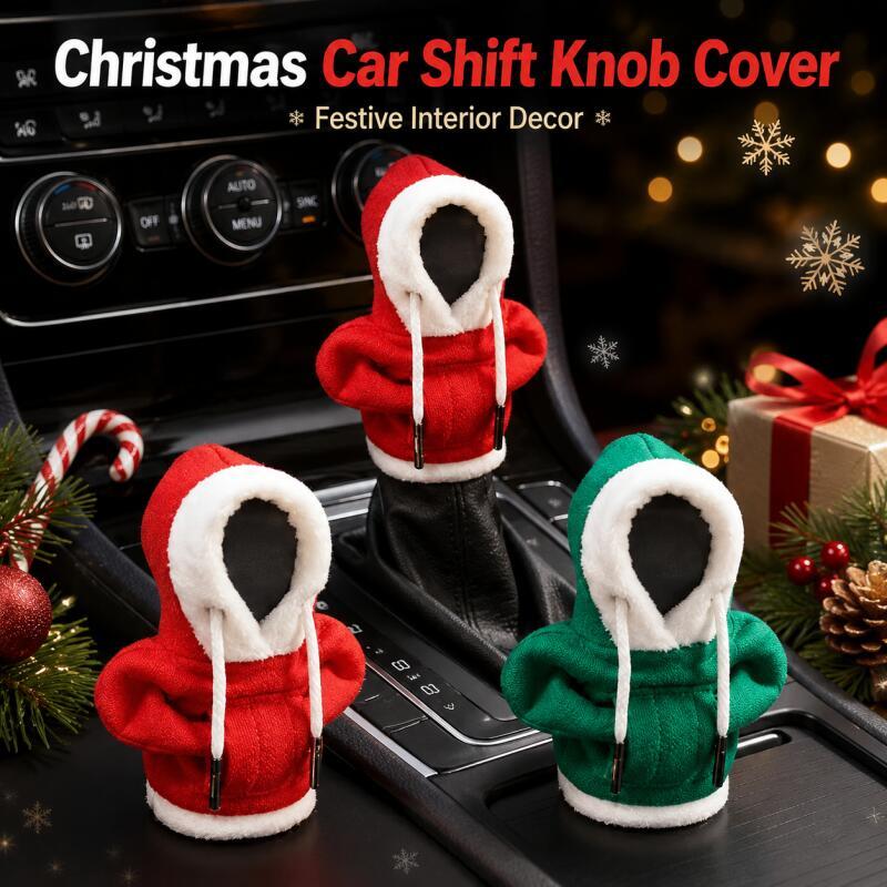 Car Accessories Xmas - Penutup Tuas Persneling Mobil Motif Natal,